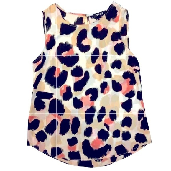 DKNY Animal Print Sleeveless Top - Picture 1 of 8